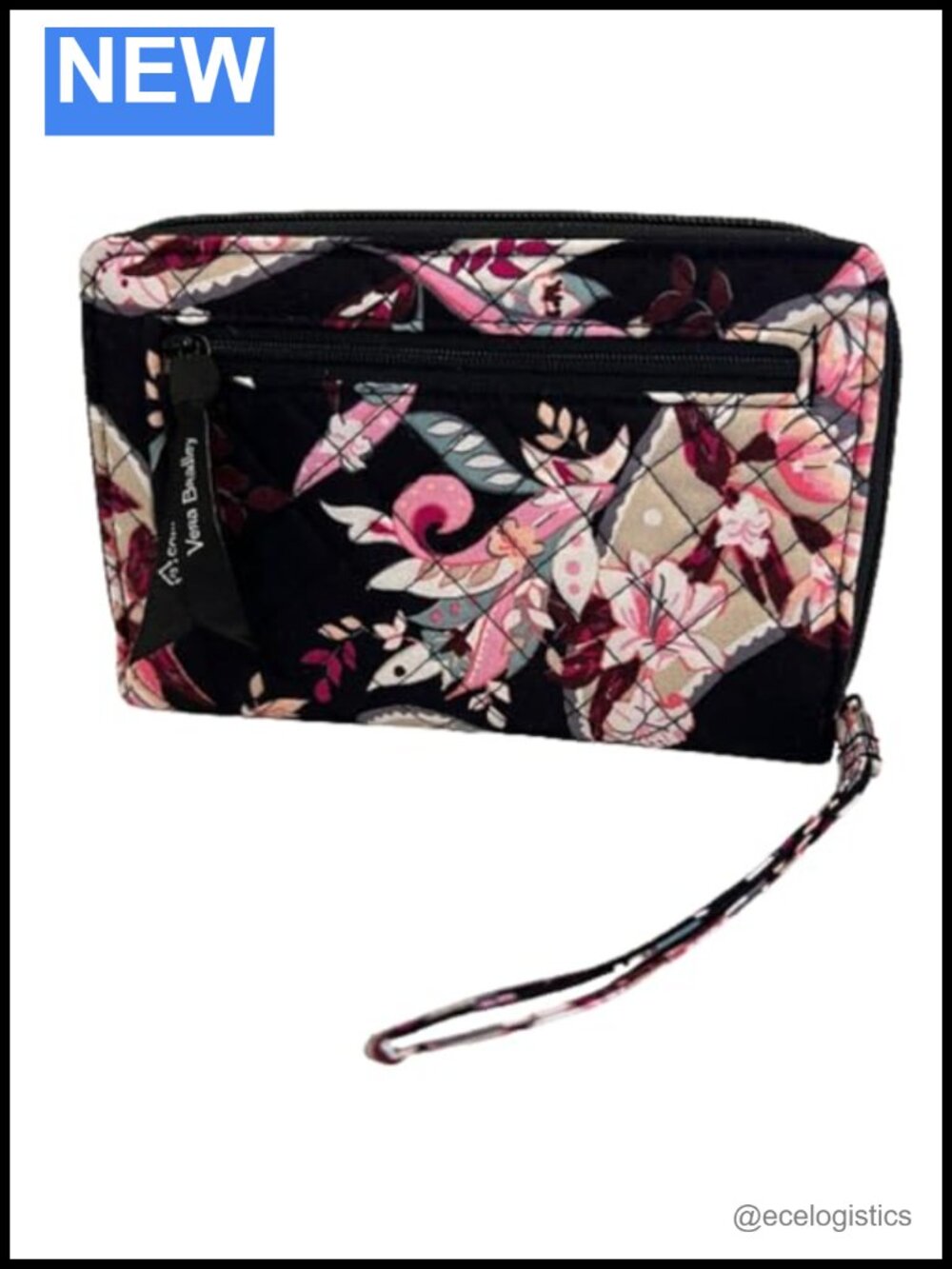 Vera Bradley Zip-Around Wristlet Wallet Recycled Cotton Checkbook Wristlet